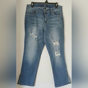 Women d. jeans Light Blue Distressed Flare Jeans Size 10